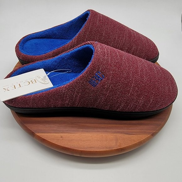 NWT BCTEX Coll Burgundy Cushioned Soft Slip On Cozy Comfy House Slipper - Picture 4 of 13